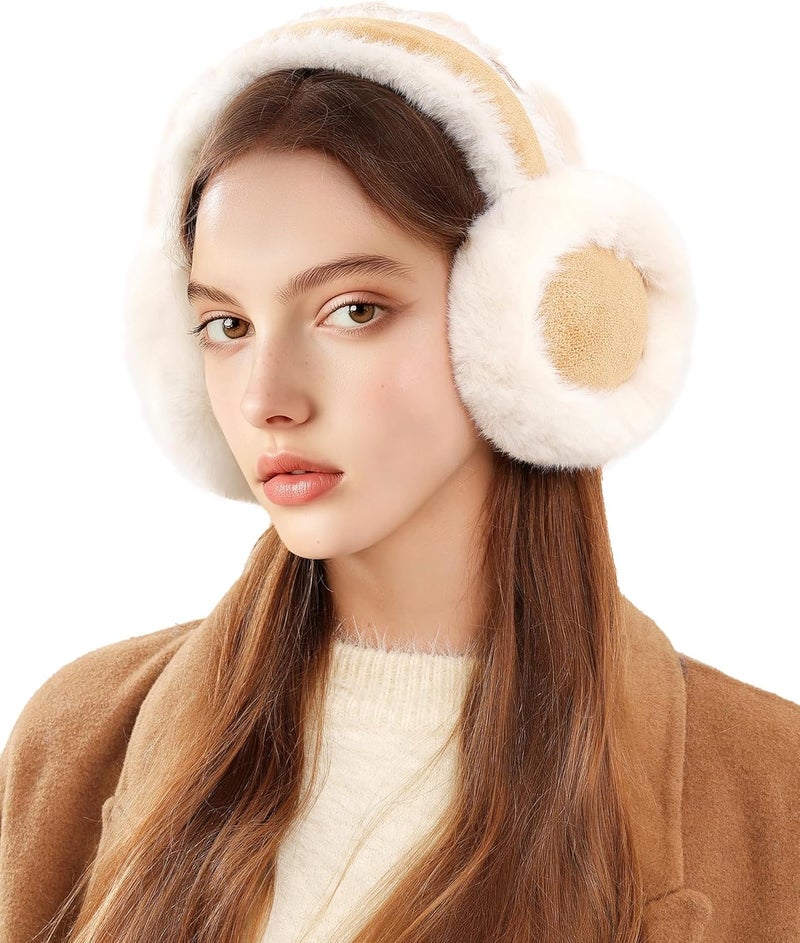 Lainlight Store Ear Muffs for Winter Women Faux Fur Warm Earmuffs Foldable Cute Fuzzy Ear Warmers - Image 1